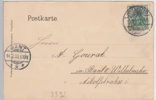 (101494) AK Clausthal, Goslarsche-Straße 1903