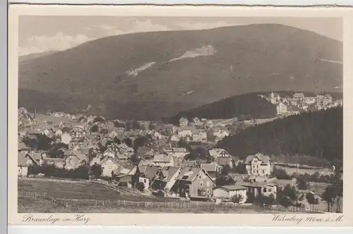 (101114) AK Braunlage, Harz, Panorama mit Wurmberg, aus Leporello, vor 1945