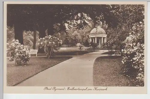 (100339) AK Bad Pyrmont, Kurpark, Erdbeertempel, vor 1945