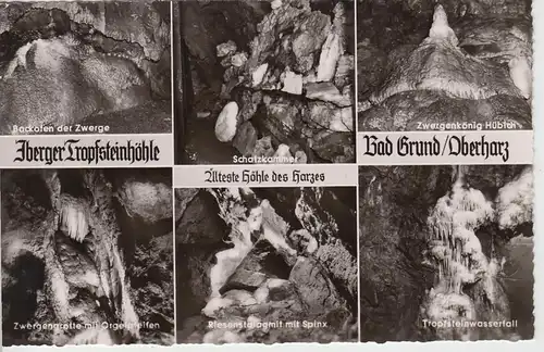 (100328) Foto AK Bad Grund, Harz, Iberger Tropfsteinhöhle, Mehrbildkarte, nach 1