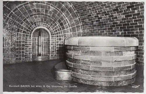 (53461) Foto AK Baden bei Wien, Ursprung der Quelle, 1966