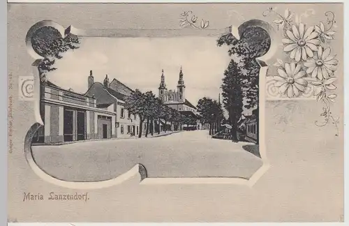 (115374) AK Maria-Lanzendorf, Straßenpartie um 1900