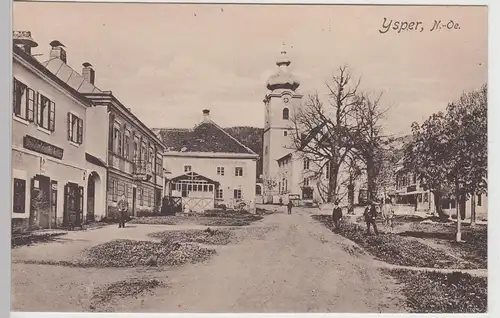 (109862) AK Ysper, Niederösterreich, Kirche, Gasthof, um 1918