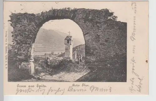 (109858) AK Gruß aus Spitz, Niederösterreich, Rotes Tor, bis 1905