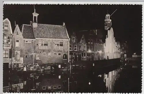 (53594) Foto AK Rotterdam, Aelbrechtskolk in floodlight, nach 1945