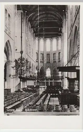 (53590) Foto AK Alkmaar, Grote Kerk, Interieur, nach 1945