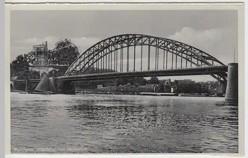 (50404) AK Nijmegen, Waalbrug met Belvedère, aus Leporello, vor 1945