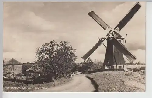 (106671) Foto AK Hollandsch Molen Landschap, Windmühle 1941
