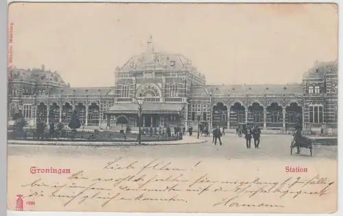 (105800) AK Groningen, Station, 1901