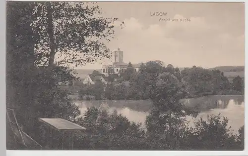 (113533) AK Lagow, Powiat Swiebodzinski, Schloss, Kirche, vor 1945