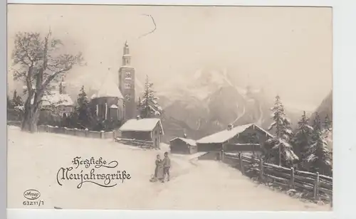 (107659) Foto AK Herzliche Neujahrsgrüße, Winterlandschaft 1927