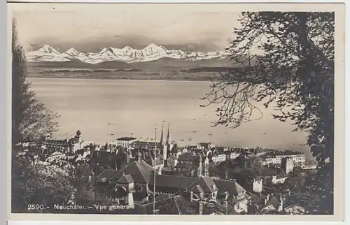 (19760) Foto AK Neuchatel, Neuenburg, Panorama 1928