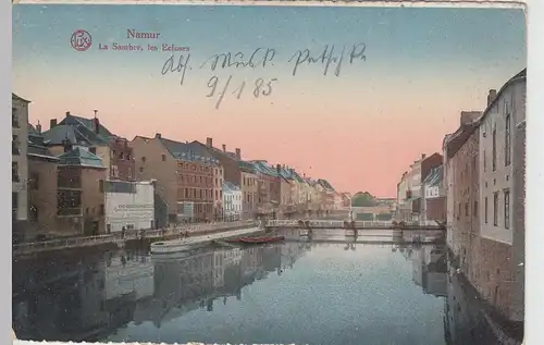 (110074) AK Namur, La Sambre, les Ecluses, aus Leporello, Feldpost 1917