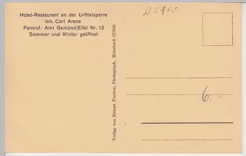 (98092) AK Urfttalsperre bei Heimbach (Eifel), vor 1945