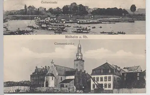 (97952) AK Mülheim am Rhein, Gottestracht u. Clemenskirche, 1906