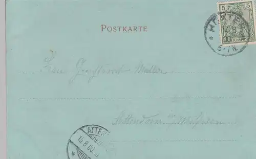 (97620) AK Gruß aus Höxter, Schloss Corvey, Mondscheinkarte 1900