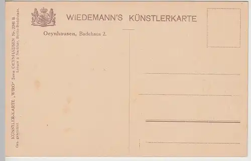 (94800) Künstler AK Bad Oeynhausen, Badehaus 2, WIRO Künstlerkarte, vor 1945