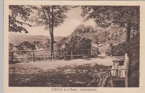 (94739) AK Steele a.d. Ruhr, Stadtgarten, 1917