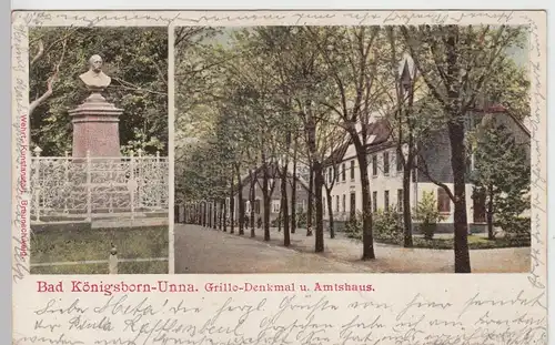 (91509) AK Bad Königsborn, Unna, Grillodenkmal, Amtshaus 1903