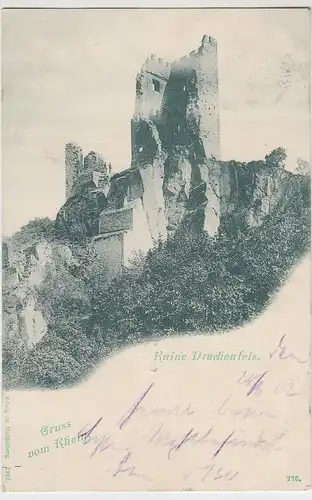 (88750) AK Ruine Drachenfels am Rhein, 1902