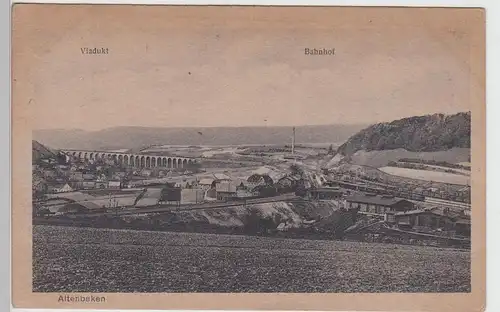 (87870) AK Altenbeken, Panorama mit Bahnhof, Viadukt, vor 1945