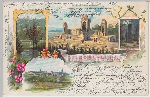 (85246) AK Hohensyburg, Mehrbild Litho 1902