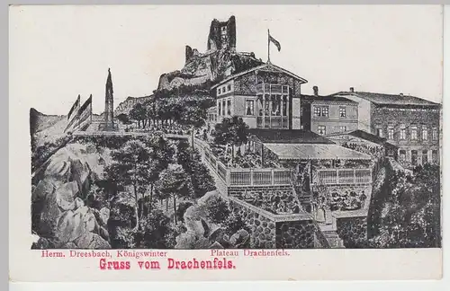 (84451) Künstler AK Gruß vom Drachenfels, Königswinter, bis 1905