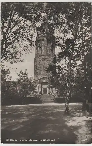 (83888) Foto AK Bochum, Bismarckturm, Stadtpark 1933-45