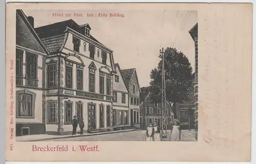 (82820) AK Breckerfeld i.W., Hotel Zur Post, 1910