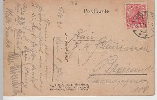 (78963) AK Höxter, Ansicht vom Felsenkeller, 1921