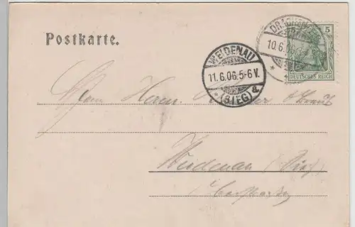 (78834) AK Gruss vom Drachenfels, mit Nonnenwerth, 1906