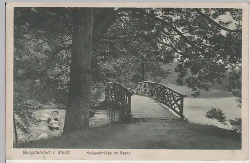 (76718) AK Burgsteinfurt i.W., Knüppelbrücke im Bagno, vor 1945