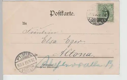 (76623) AK Gruss aus Hafen i.W., Waldlust, 1897