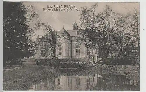 (74067) AK Bad Oeynhausen, Neuer Fischteich am Kurhaus vor 1920