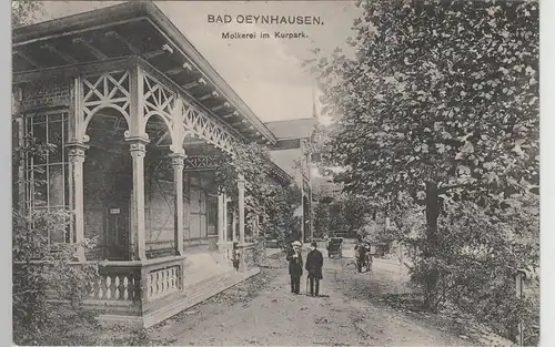 (74065) AK Bad Oeynhausen, Molkerei im Kurpark, 1917