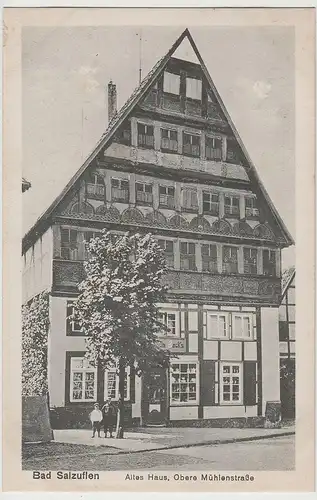 (73334) AK Bad Salzuflen, Altes Haus i.d. Oberen Mühlenstraße, vor 1945