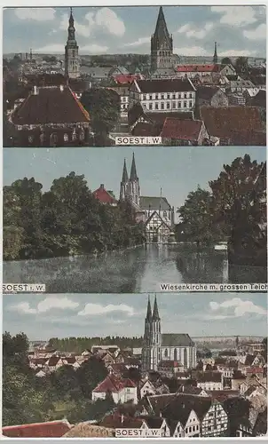 (73275) AK Soest, 3-Bild-Karte vor 1945