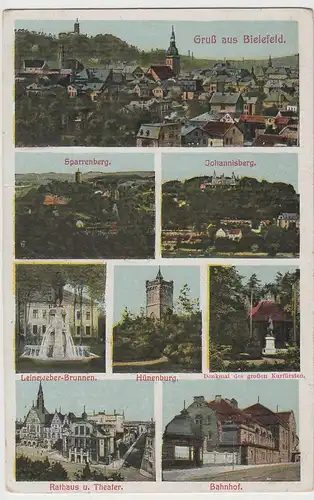 (73274) AK Bielefeld, Mehrbildkarte, vor 1945