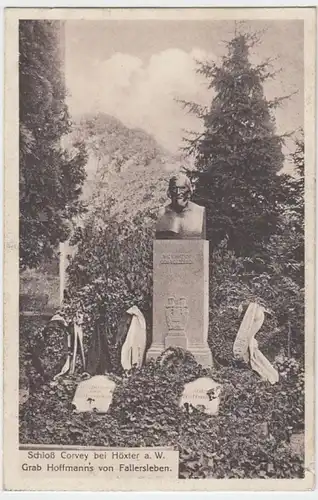 (7183) AK Höxter, Schloss Corvey, Grab Hoffmann v. Fallersleben 1912
