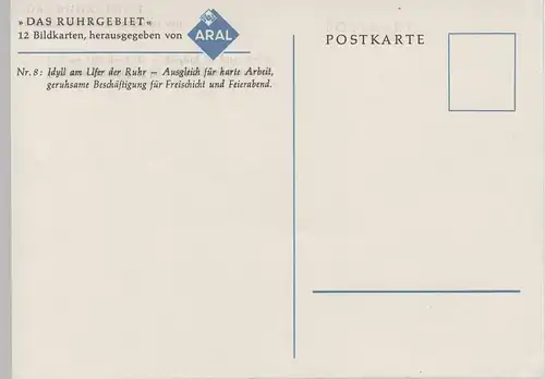 (70309) Künstler AK v. ARAL: Idyll am Ufer der Ruhr, nach 1945