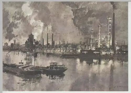 (70306) Künstler AK v. ARAL: BV-Tanklager Gelsenkirchen nach 1945