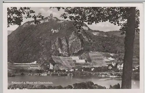 (66816) Foto AK Rhöndorf mit Drachenfels, vor 1945