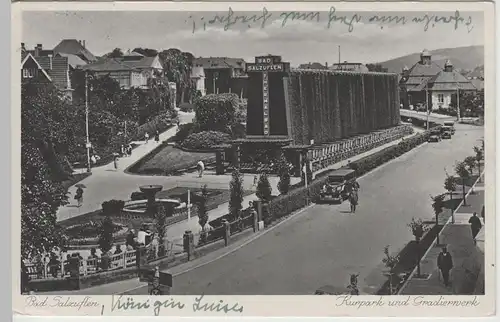 (66544) AK Bad Salzuflen, Kurpark und Gradierwerk, 1936