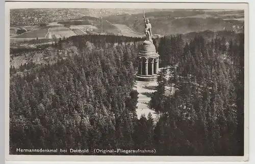 (65897) Foto AK Hiddesen, Hermannsdenkmal, Fliegeraufnahme 1934