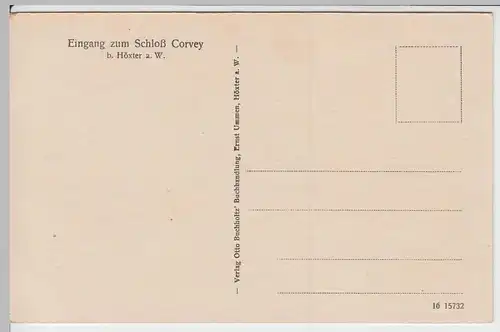 (57570) AK Höxter, Schloss Corvey, Eingang 1916
