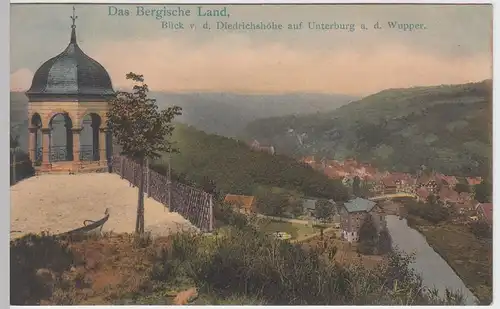 (54313) AK Unterburg a.d. Wupper, Blick v.d. Diedrichshöhe, 1906