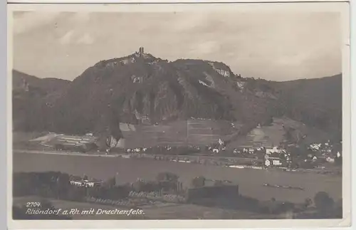 (44659) Foto AK Rhöndorf mit Ruine Drachenfels, 1930