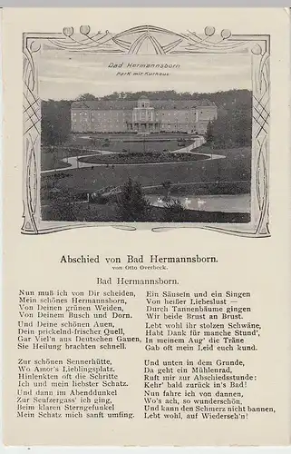 (42765) AK Bad Driburg, Bad Hermannsborn, Kurhaus, Park, vor 1945