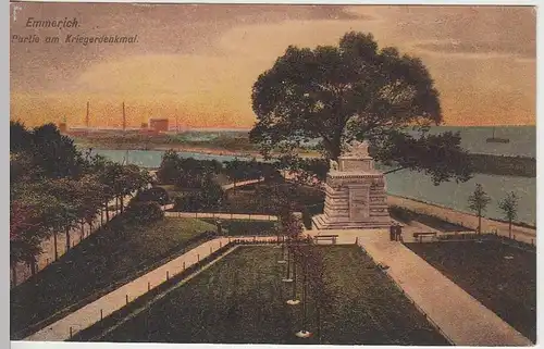 (40810) AK Emmerich, Partie am Kriegerdenkmal, 1922