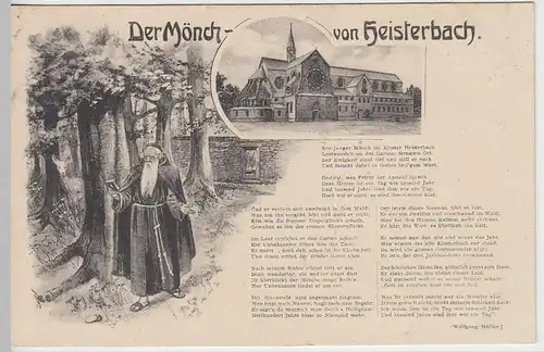 (39925) AK Kloster Heisterbach, Gedicht Lied Der Mönch von... 1917